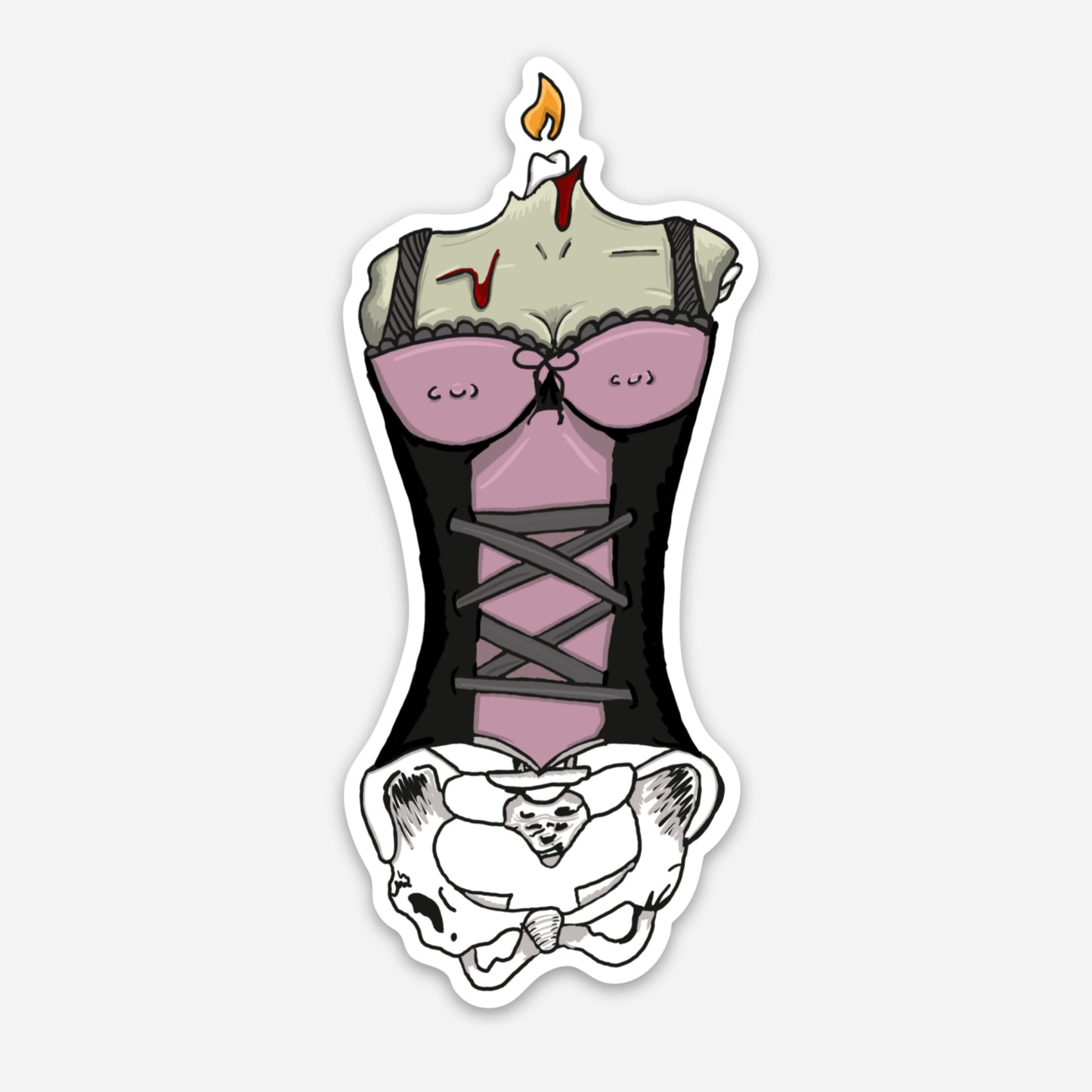 Corset Candle Sticker